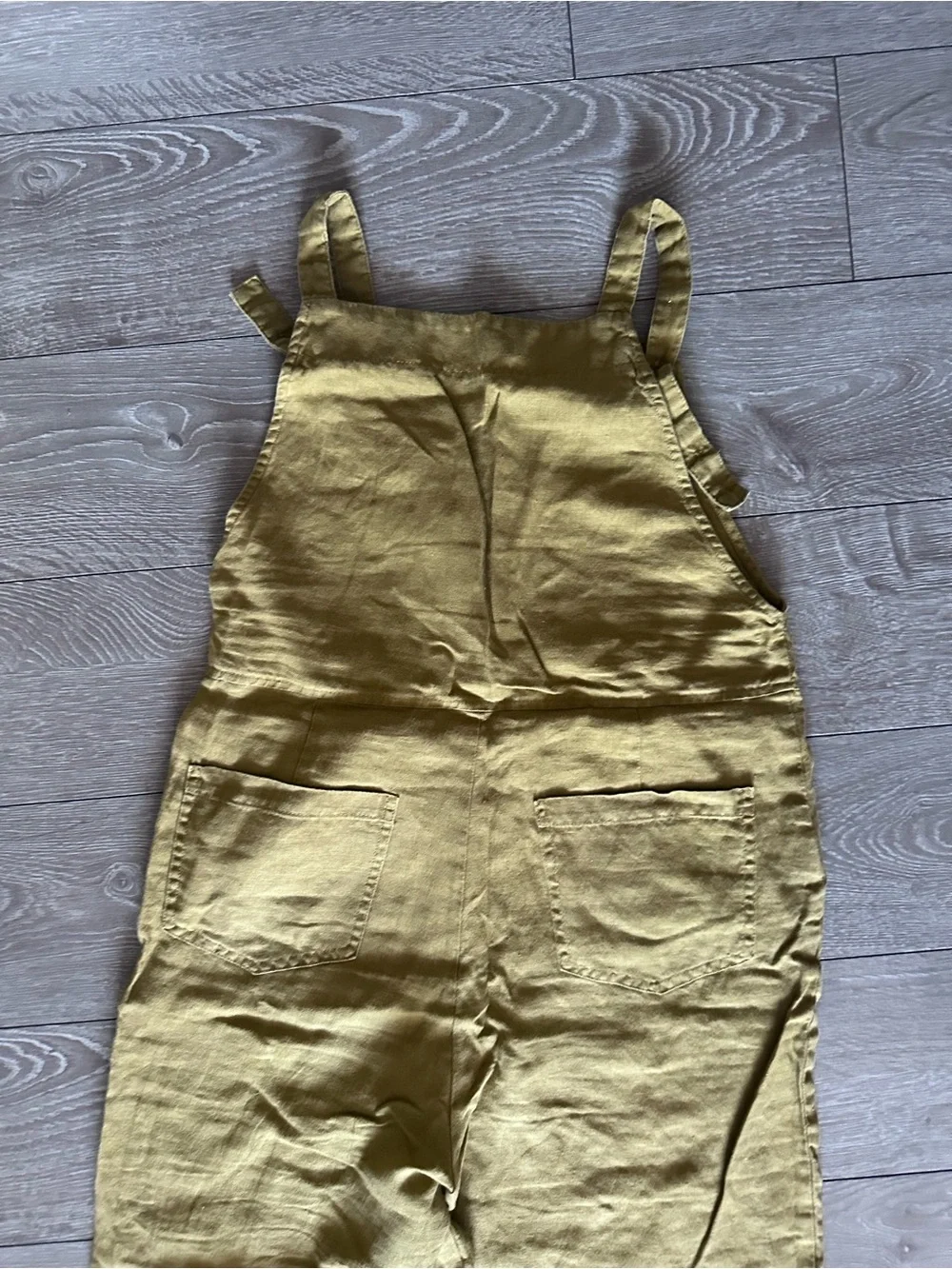 Minimalist Linen Jumpsuit Overalls Earthy Mustard